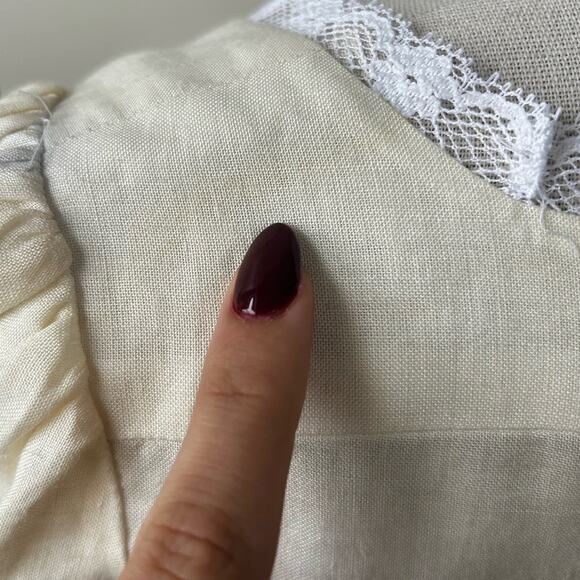 Betsy Johnson Vintage Cottagecore Butter Yellow Mini Dress Lace Details Size 8 - Picture 5 of 12